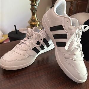 Adidas Classic White Sneakers with Black Stripes